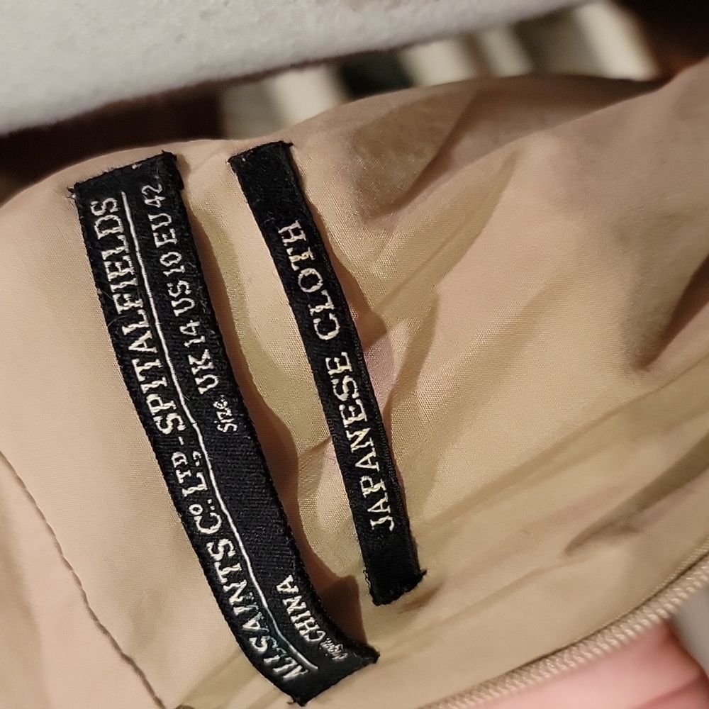 Allsaints Spitalfields Contour Dress in metallic Beige US 10 Japanese Cloth - Picture 11 of 13